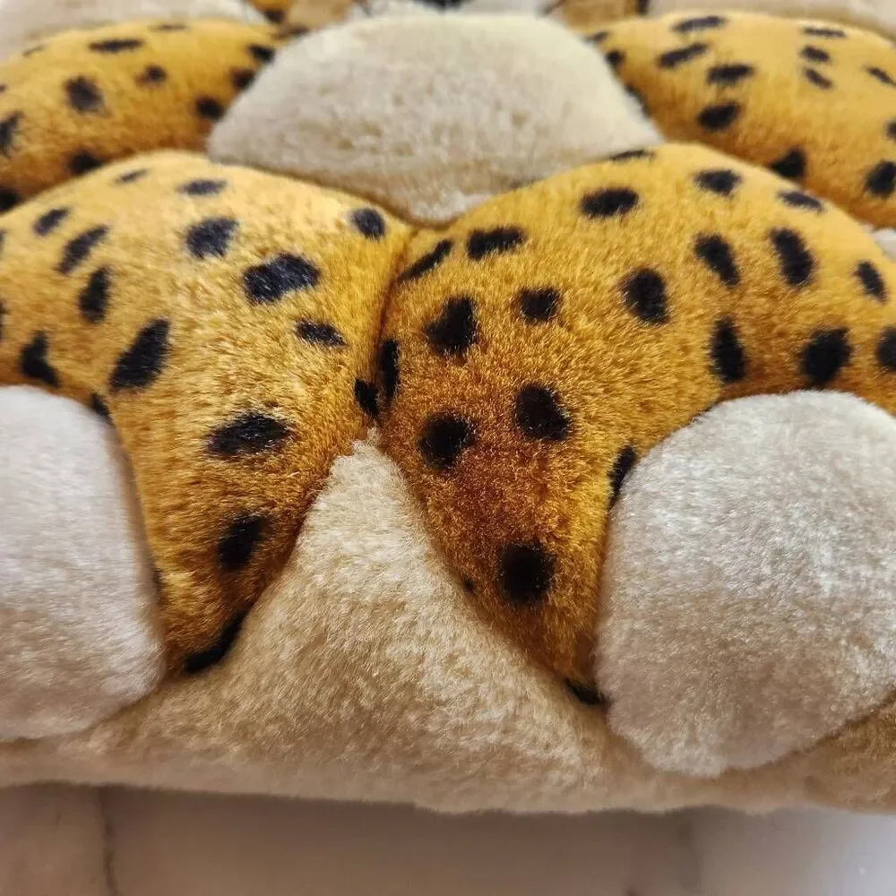 Vintage pair of t.w.i.e cheetah cub pillows 1998 Angel Toy Corp. 3D leopard anim